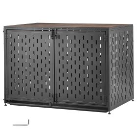 Dog Crate Furniture, 42 Inch Heavy Duty Dog Kennel Furniture Indoor for Small & Medium Dogs, Steel Decorative Pet Cage House End Table with 3 Doo
