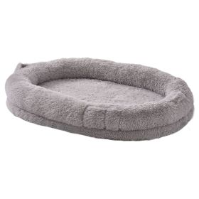 Human Dog Bed, 72" x48"x10" Giant Human Dog Bed for Adult, Human Size Dog Bed with Washable PV Velvet Cover, Egg Orthopedic Foam, Storage Pocket