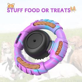 Dog Toys for Aggressive Chewers Large Medium Small Breed Indestructible Durable Tough Dog Chew Toys to Keep Them Busy Nylon Rubber Interactive Do (Color: Purple)