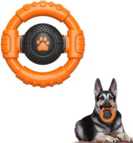 Dog Toys for Aggressive Chewers Large Medium Small Breed Indestructible Durable Tough Dog Chew Toys to Keep Them Busy Nylon Rubber Interactive Do (Color: Orange)
